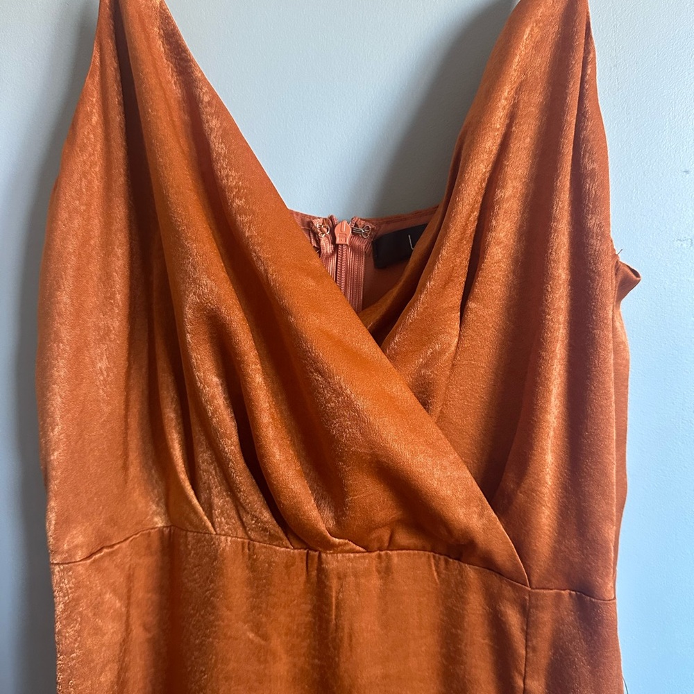 Lulu's Rust Maxi Dress with Slit - Picture 4 of 5